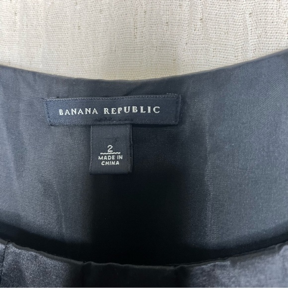 Banana Republic Silk Cotton Black Sheath Cocktail Dress LBD size 2 - Picture 2 of 7